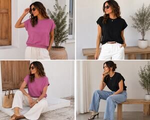 Zenana Waffle Knit Dolman Top - Pink